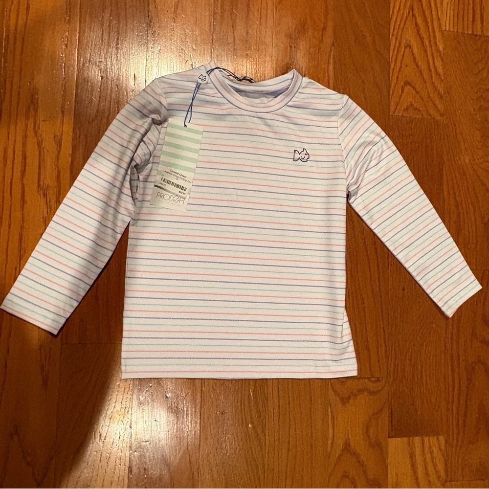 NWT Prodoh Lavender Stripe Fishing Tee